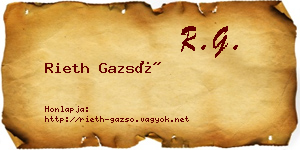 Rieth Gazsó névjegykártya